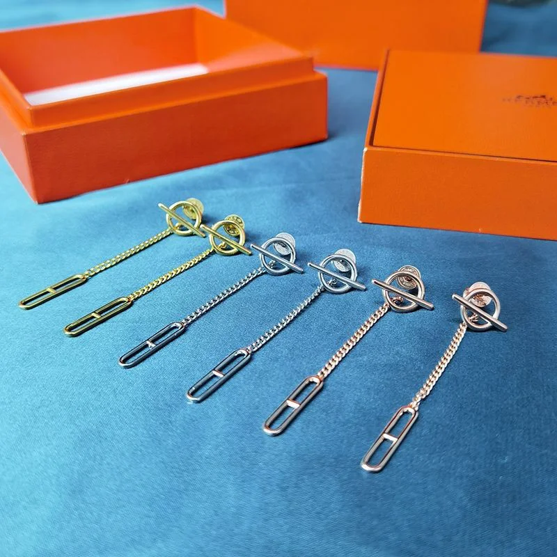 エルメス ファランドール コピー 18K ローズゴールドピアス 3色 H219592B00